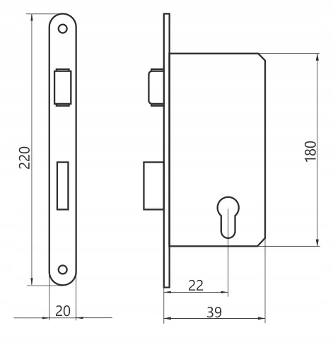 JANIA Zamek wpuszczany do drzwi wąski rolkowy 2 klucze ROLKA NA KLUCZ 90/22 EAN (GTIN) 5908278400384