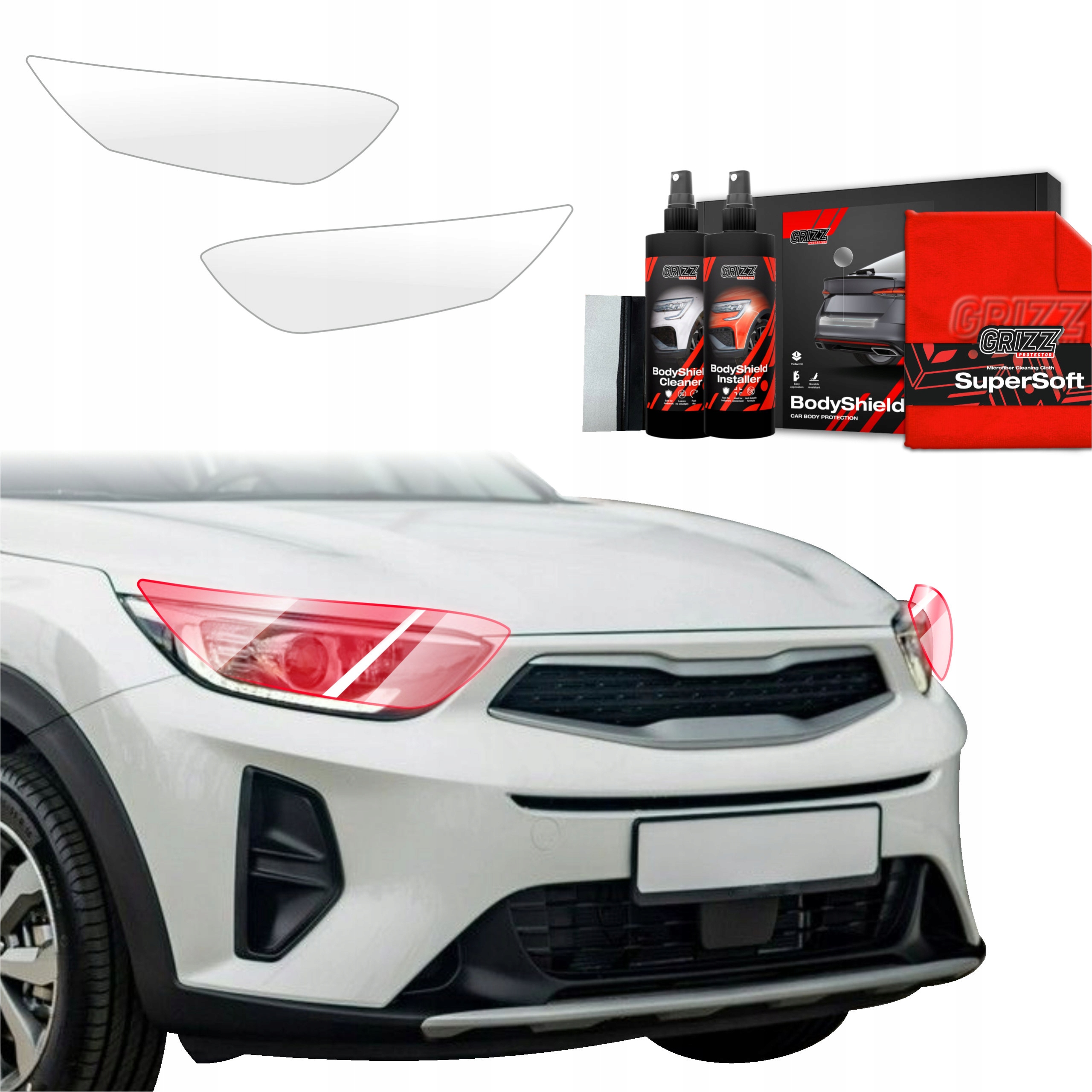 2v1 Fólie Ppf dýha na lampy pro Kia Stonic (2020-2025) Grizz