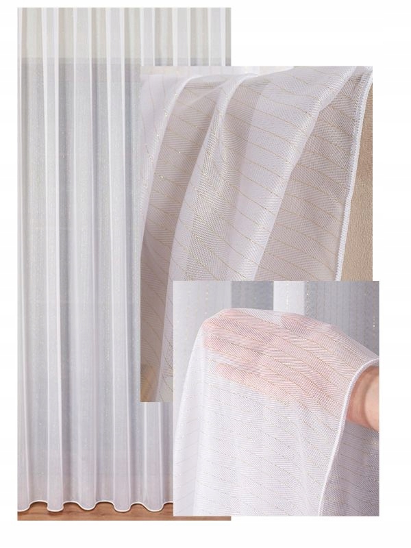 Záclona Záclona Zlaté pásy Elagancka Lehká s páskou Wave š. 180x150