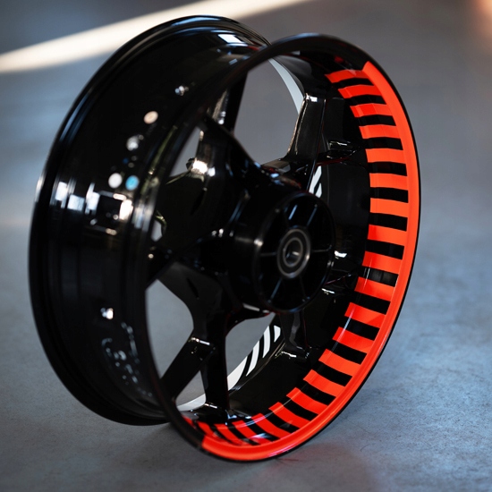 Half Stripes Fluo Samolepky pásky na kola ráfky rámy motocyklů pro Yamaha