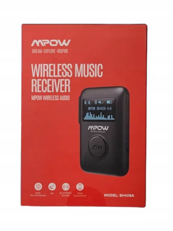 MPOW BH408A Transmiter samochodowy PC Bluetooth 5.0 AUX