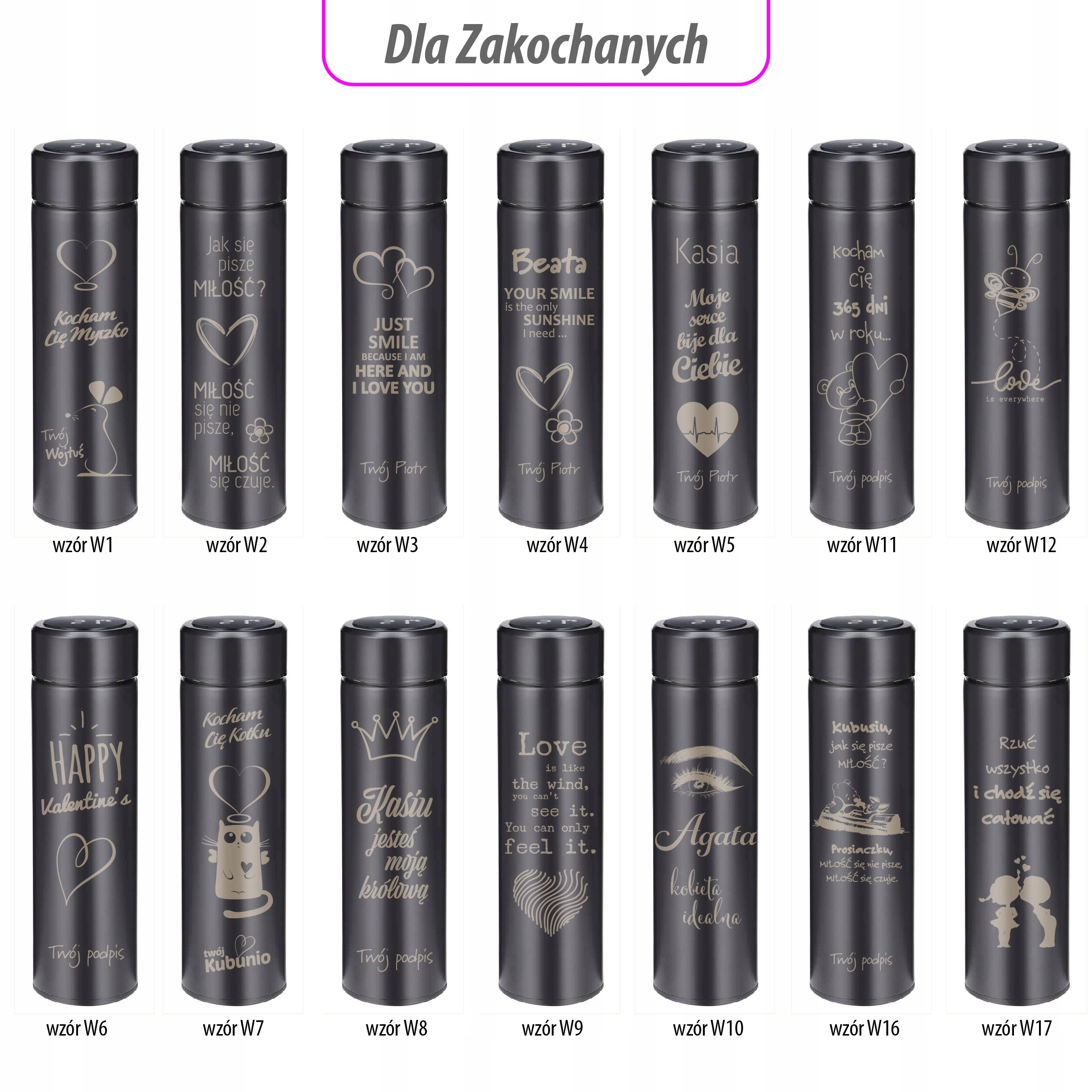 KUBEK TERMICZNY TERMOS GRAWER Idealny prezent Rodzaj termos na napoje