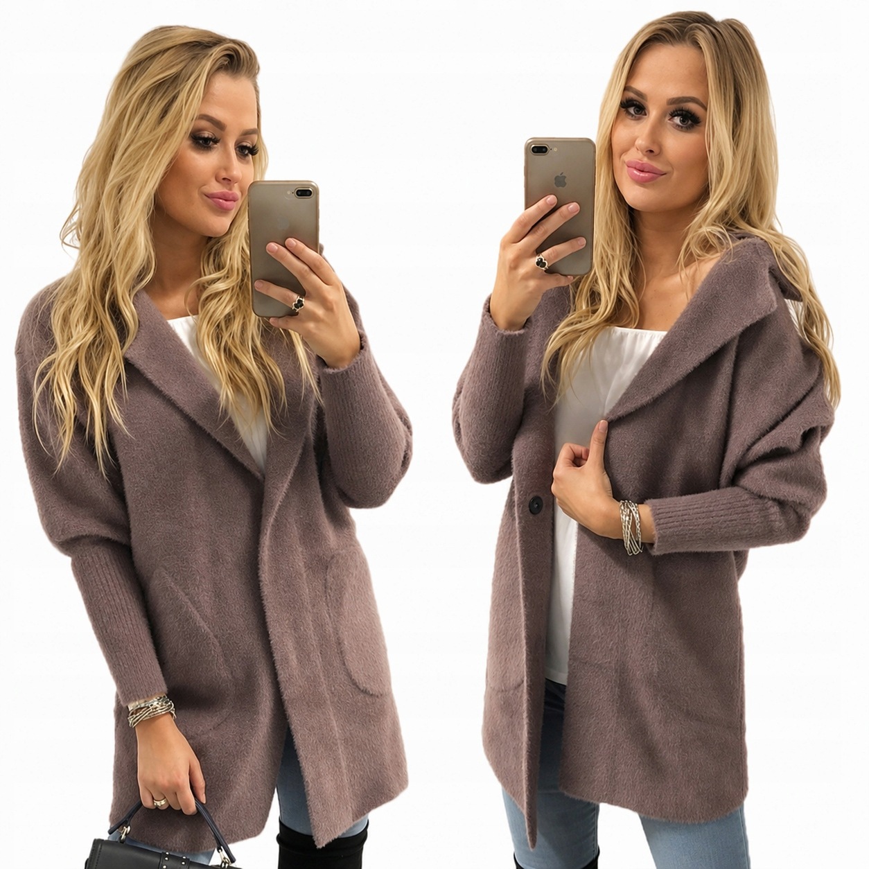 Kabát Alpaka Vlna Módní Barvy oversize Cappuccino