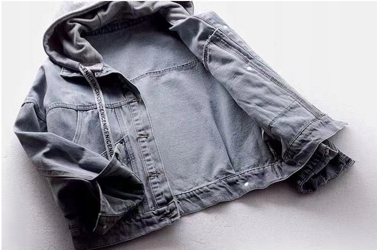 Klasyczna JEANSOWA PARKA KURTKA KATANA Z KAPTUREM DAMSKA XXL Kolor niebieski