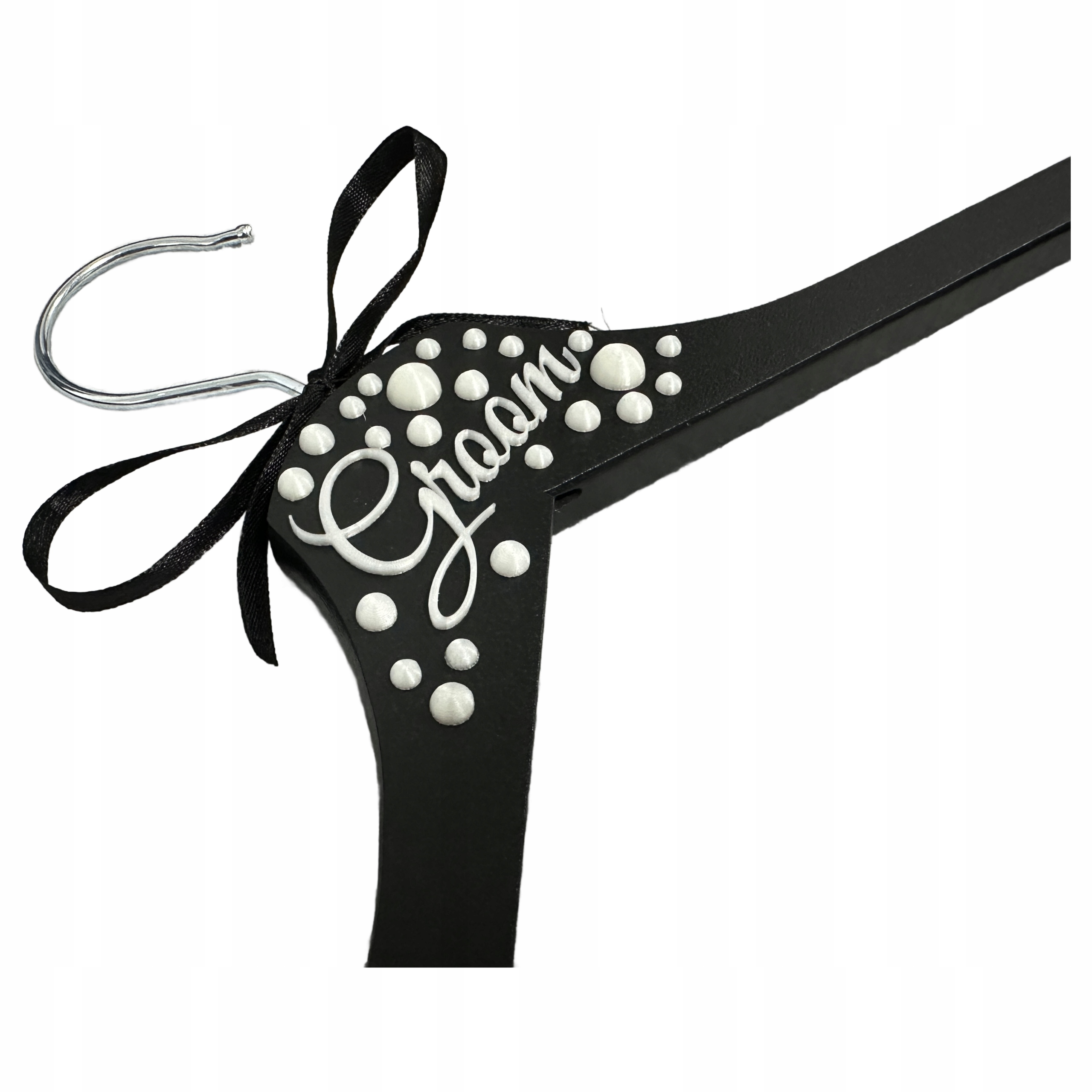 Wieszaki ślubne perły napisy Bride i Groom eleganckie na sesje ślubną HIT Kod producenta WIE-BG-PER1