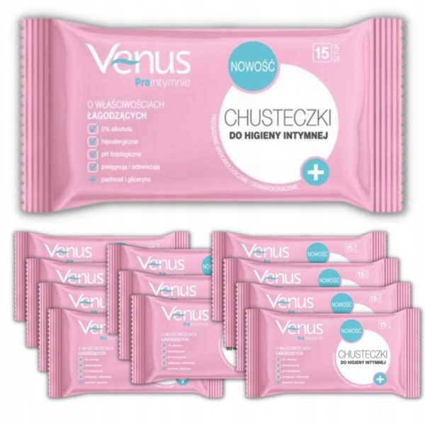 Chusteczki do higieny intymnej Venus 15 szt. x 12