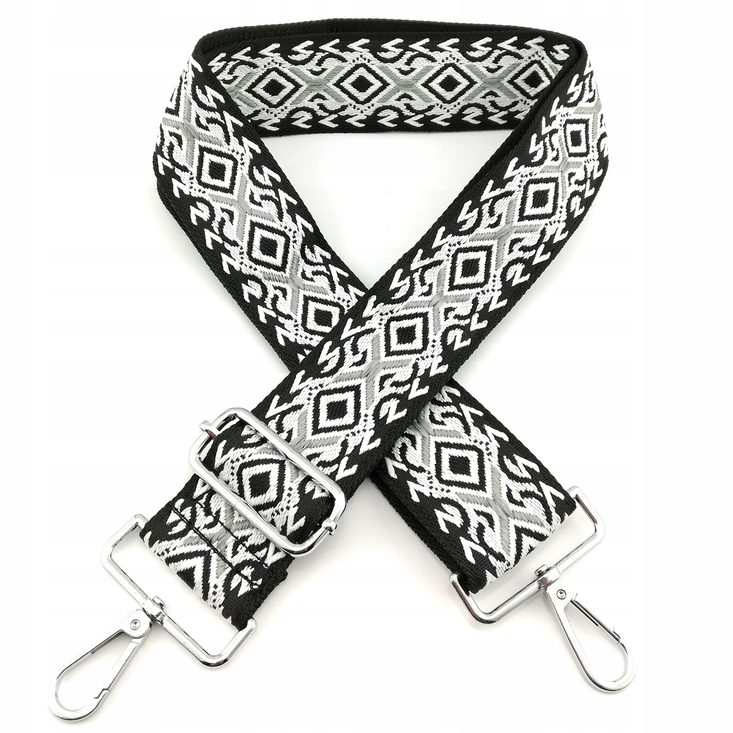 Pasek do torebki torby regulowany szeroki damski długi parciany Czarny