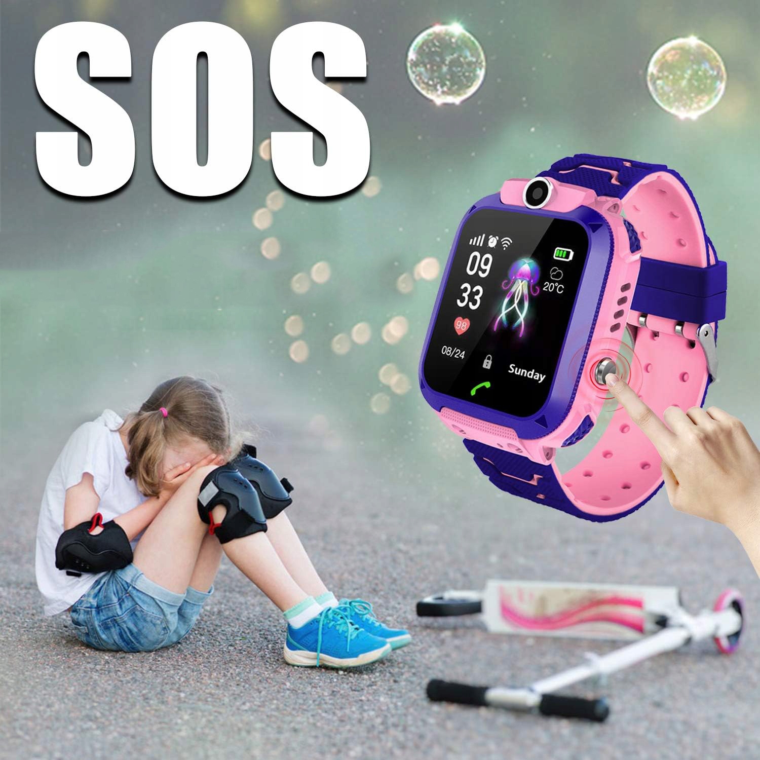IP67 SMARTWATCH DLA DZIECI GŁOS 1.44" DOTYKOWY LBS Kompatybilność systemowa Android iOS