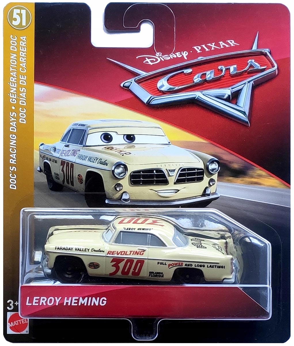 MATTEL CARS AUTA LEROY HEMING RYWAL HUDSONA 1:55 NOWY !!!