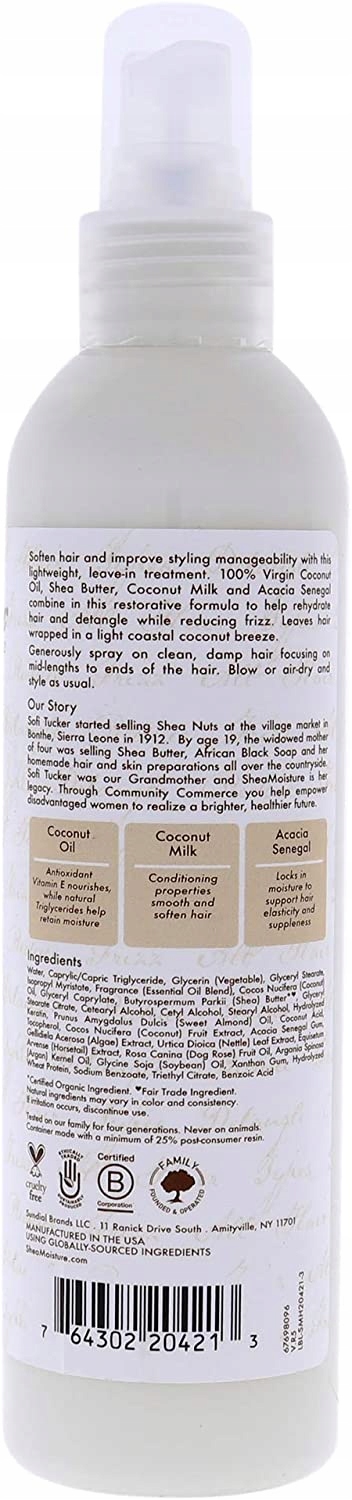 SHEA MOISTURE COCONUT ODŻYWKA DO WŁOSÓW237ML DJ147 Pojemność 312 ml