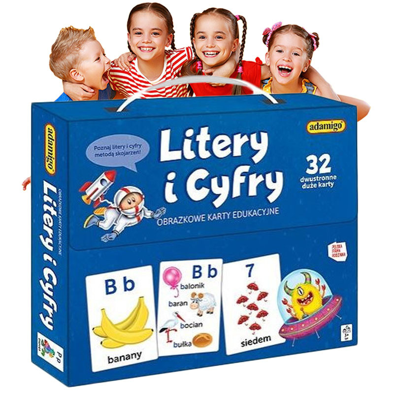 LICZBOWE GRY PLANSZOWE do nauki EDUKACYJNA ZABAWKI Litery i Cyfry ADAMIGO