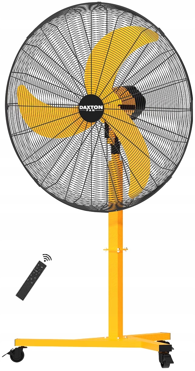 Priemyselný ventilátor FS900 DC Žltý 200 W Silný cirkulátor na kolieskach