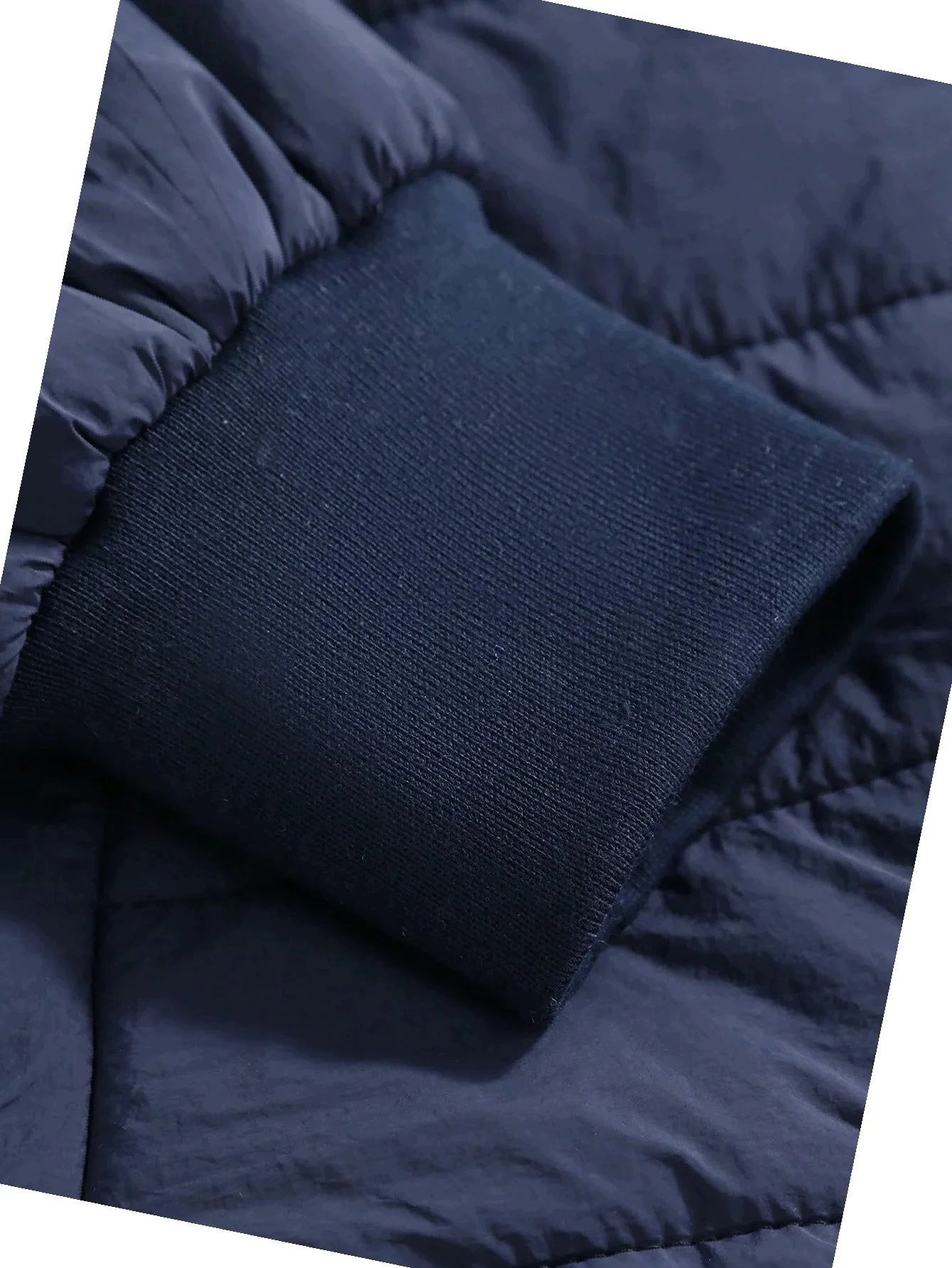 Pánská bunda S Kapucí na zimu, modrá, s prošíváním, zip, velikost L 40