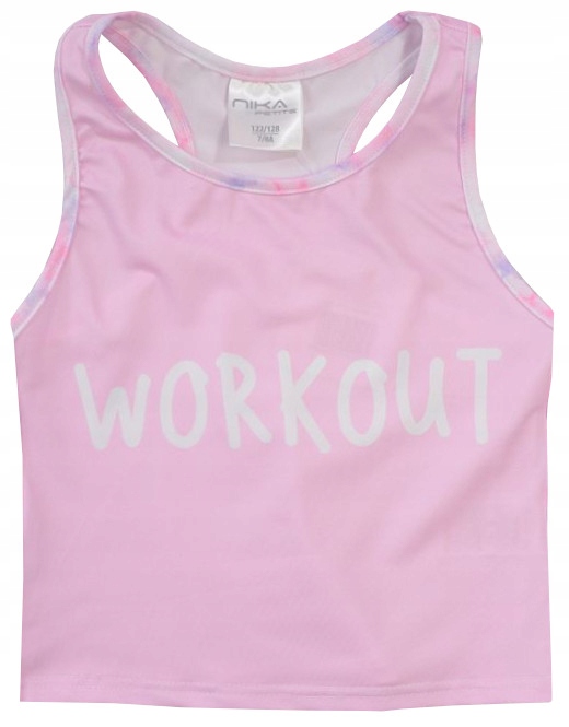 TOP SPORTOWY KOSZULKA krótka FITNES GIMNASTYKA JOGA w-f RÓŻ 110/116 R075F Wiek dziecka 6 lat +