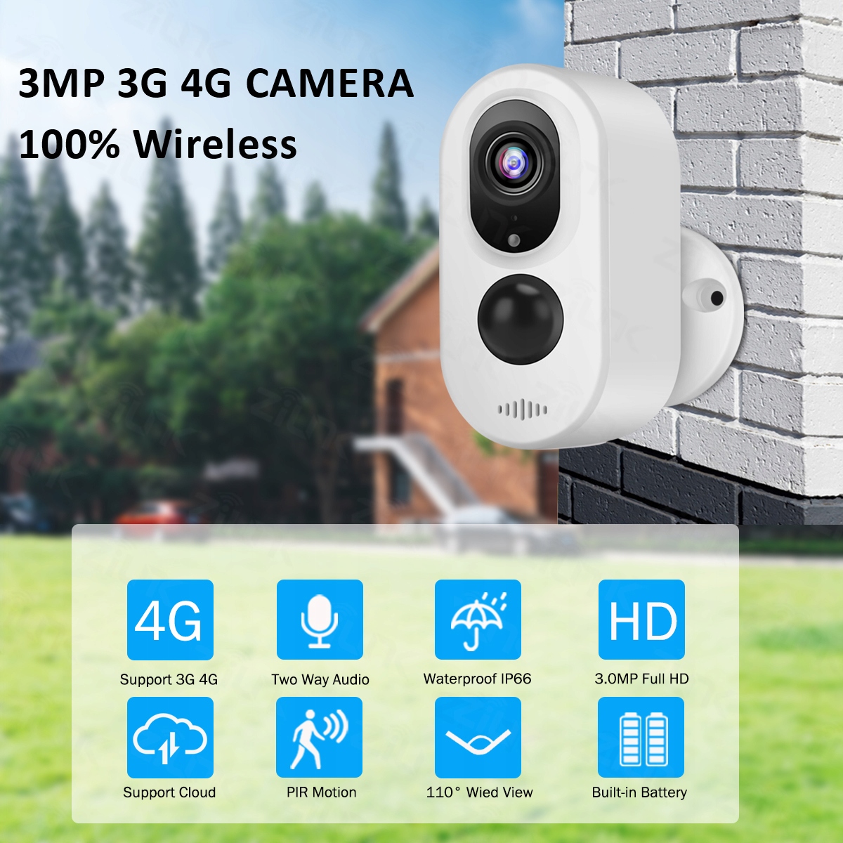 Kamera LTE 3G 4G bezprzewodowa na baterie MicroSD Model 4G