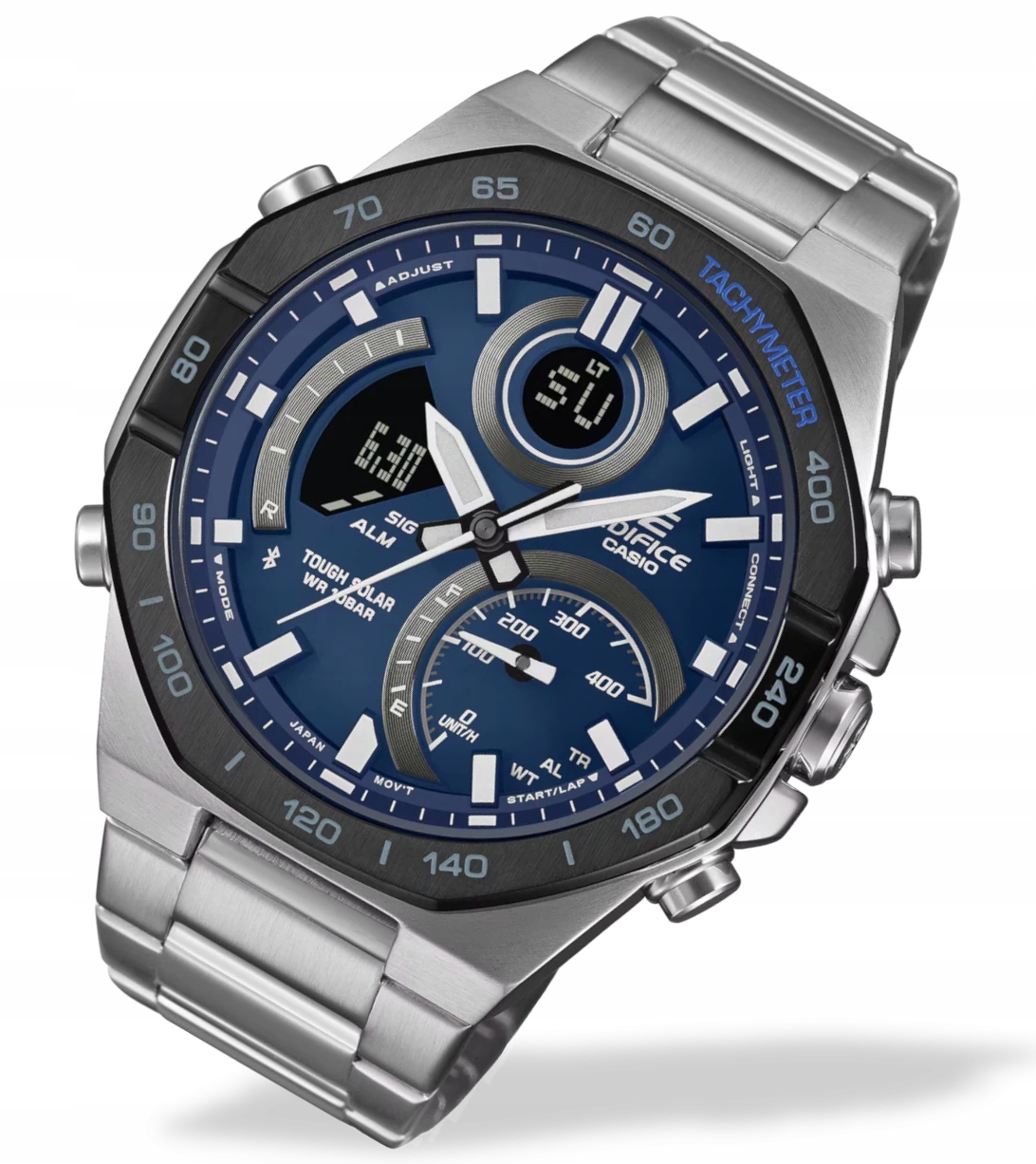 Pánské hodinky Casio Edifice Bluetooth ECB-950DB stopky časovač Led Box+Gravírování