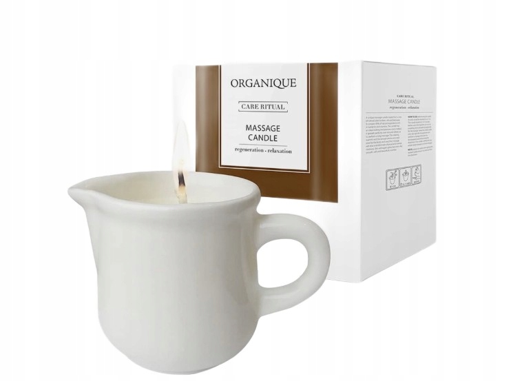 Organique Masážní svíčka bílý džbánek Bílé Pižmo 125 ml
