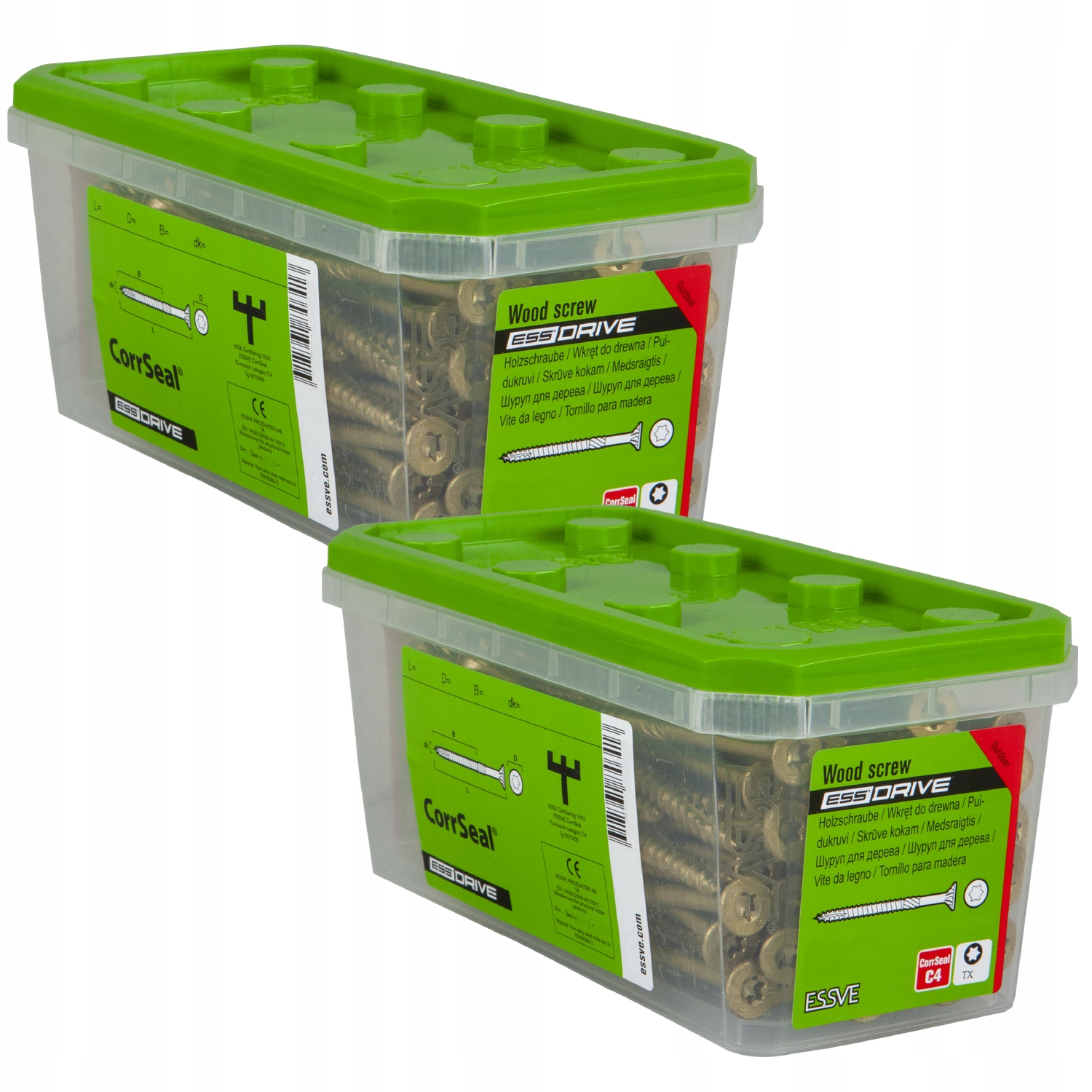 Essve Essdrive Kužeľová skrutka do dreva Fs CorrSeal 6,0x140mm 100ks x2