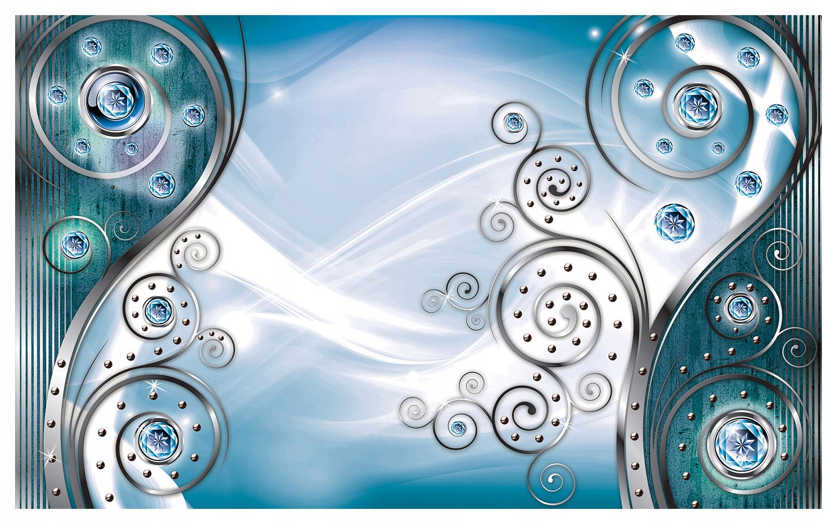 Fototapeta flizelina Modré krystaly a diamanty Abstrakce 254x184 lepidlo