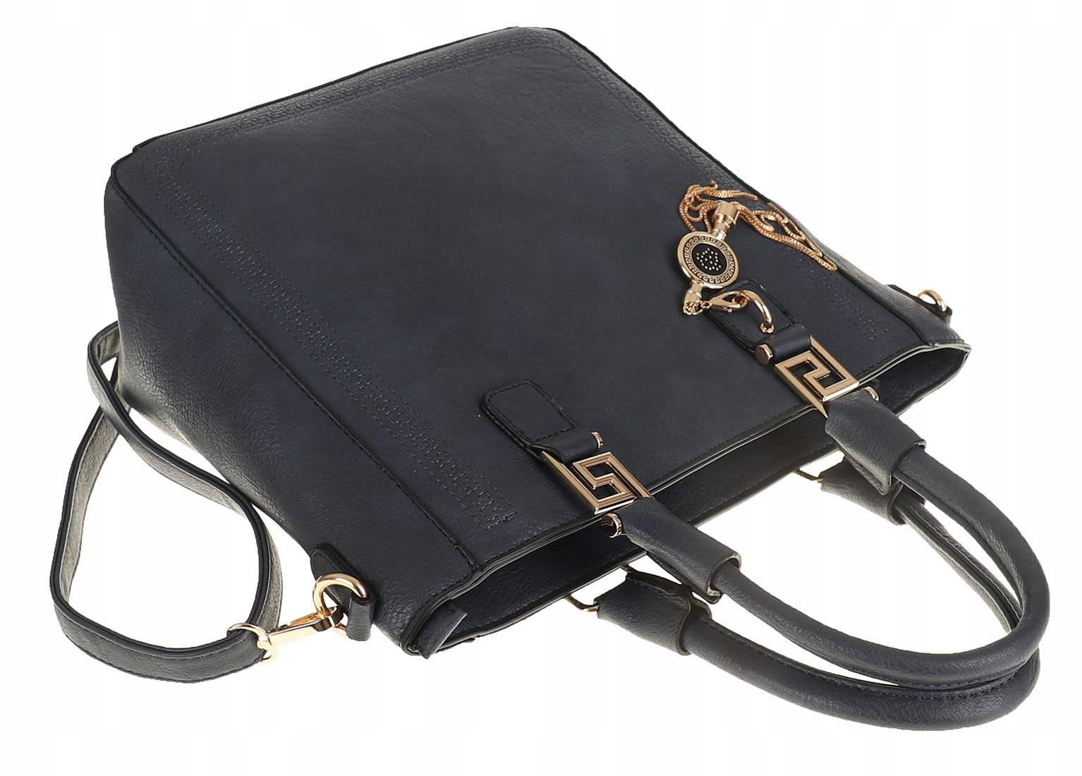 Victoria&Co Torebka Damska granatowa teczka listonoszka H063 blue Cechy dodatkowe kieszonka na telefon