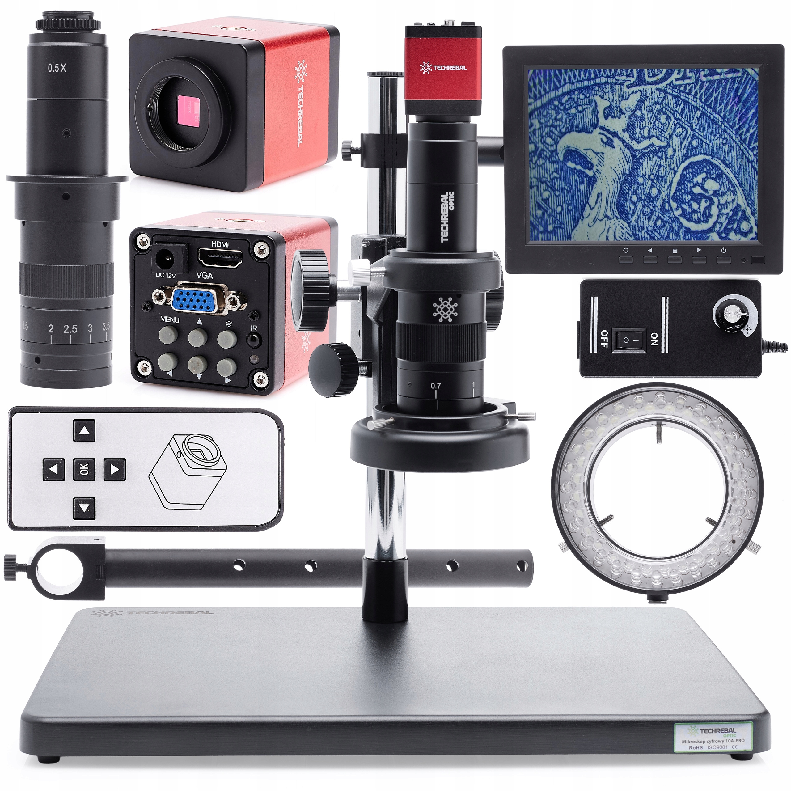 Digitální Inspekční Mikroskop Full Hd Kamera Hdmi Led Pro Elektroniku Servis