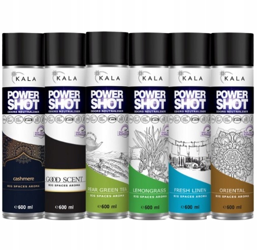 Levně Sada Neutralizátorů vzduchu Kala Power Shot 6X 600 ml Osvěžovače
