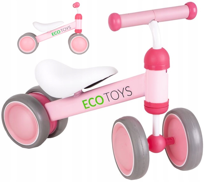 Rowerek biegowy treningowy mini rower dla dzieci różowy Ecotoys