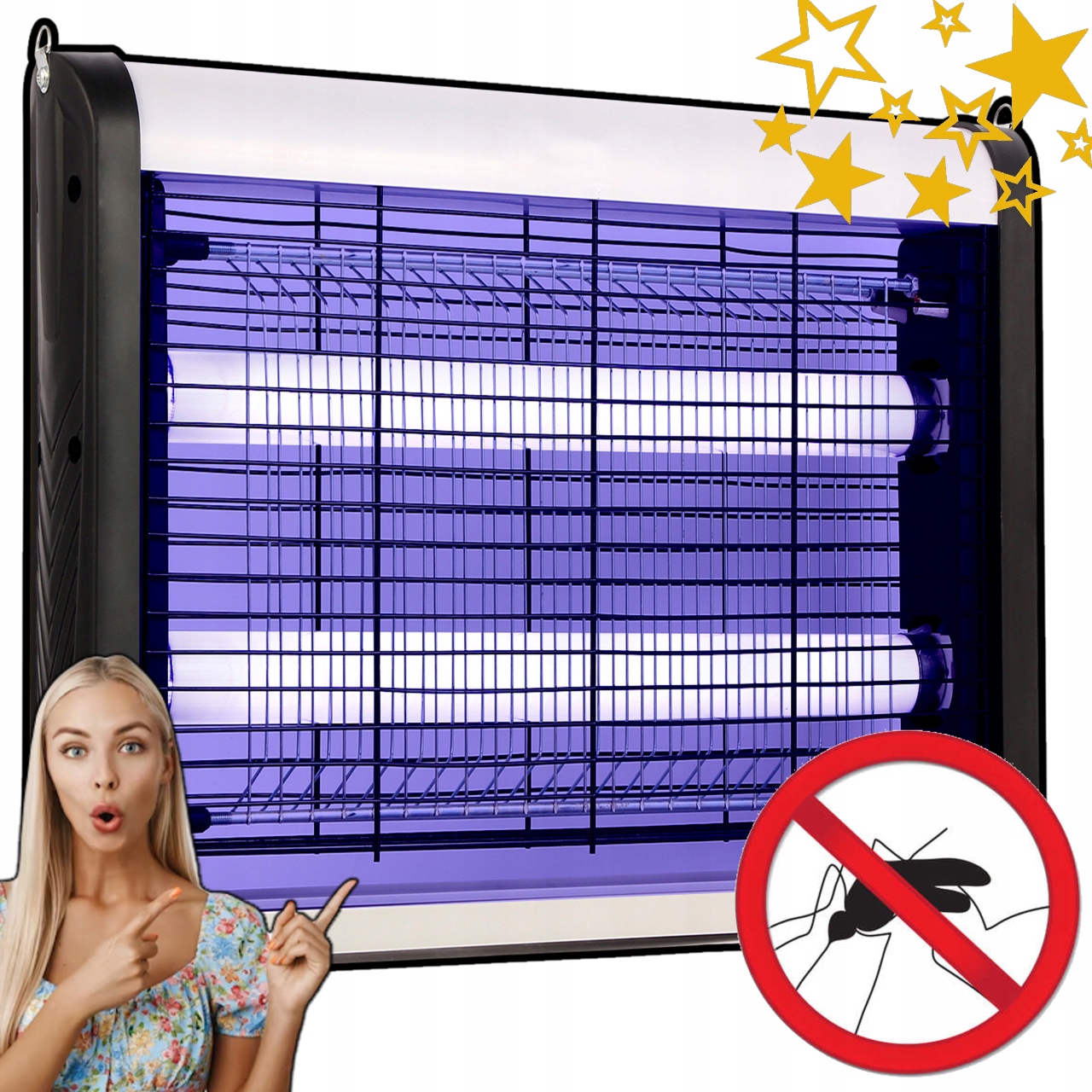 Mocna Lampa Na Komary Owadobójcza Ćmy Muchy Owady Pułapka Duża Elektryczna