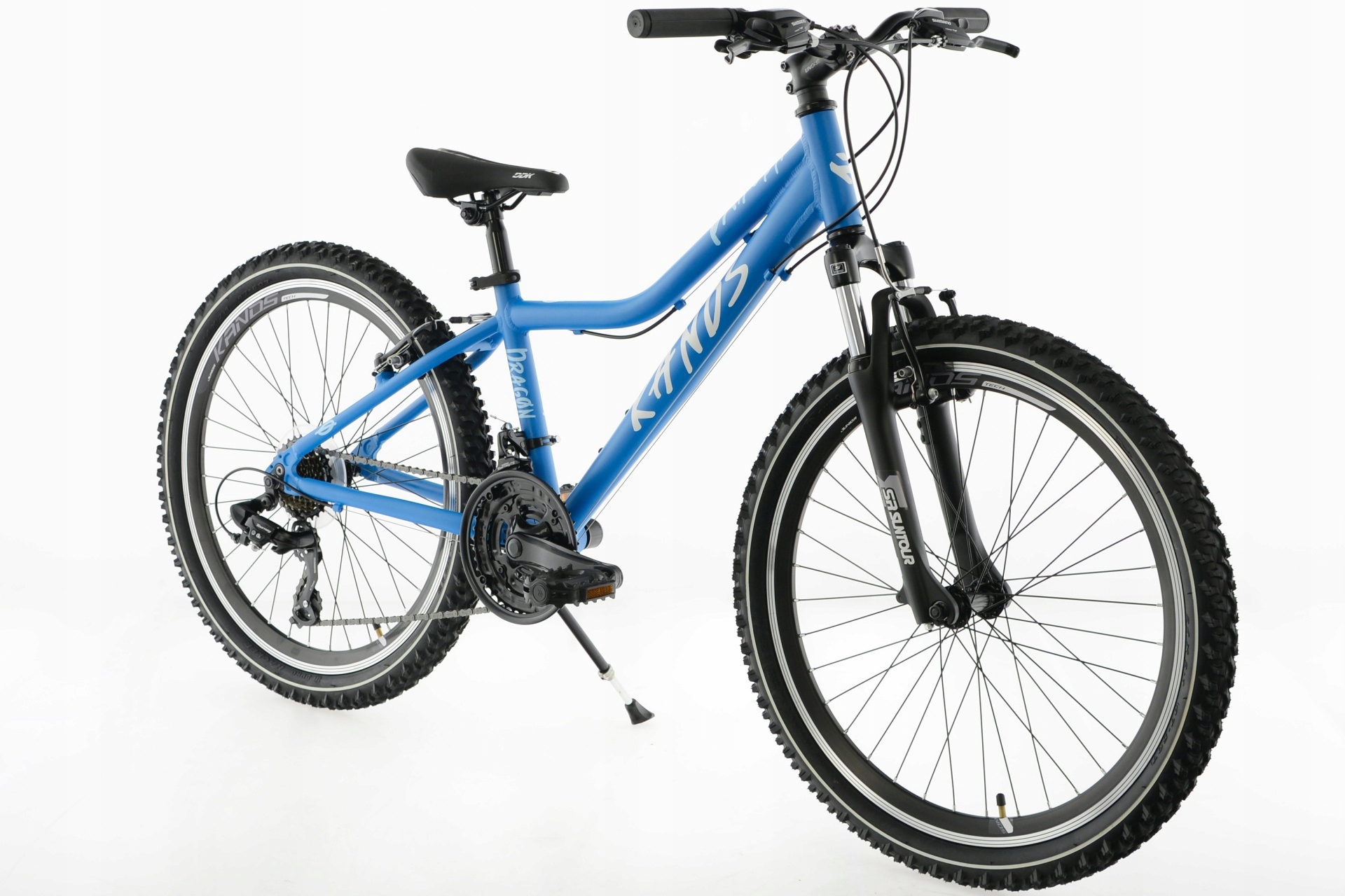 Rower 24 Kands Dragon aluminiowy, niska rama niebieski 2024