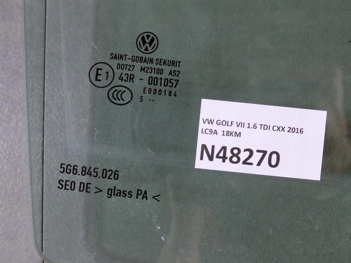 VW GOLF VII window right rear part 2015 5G6845026