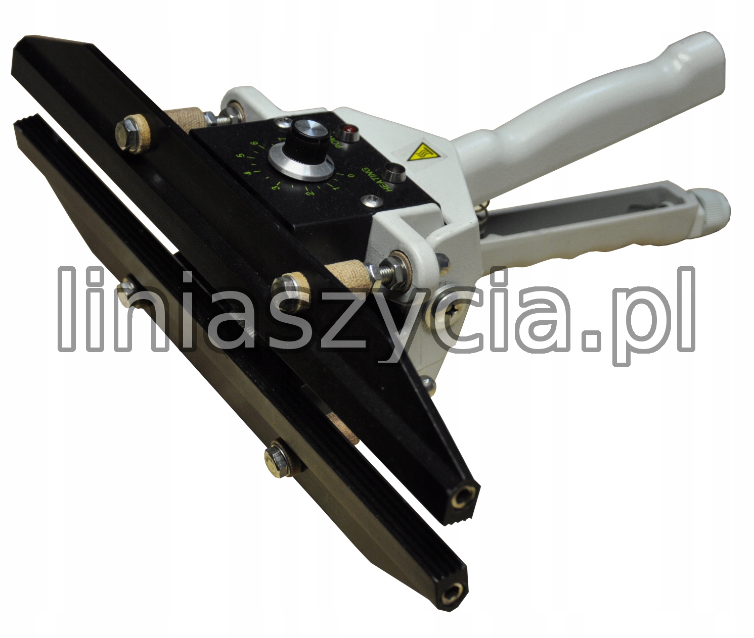 Zgrzewarka folii szczękowa FKR 200 ręczna do tuneli woreczków LINIA SZYCIA