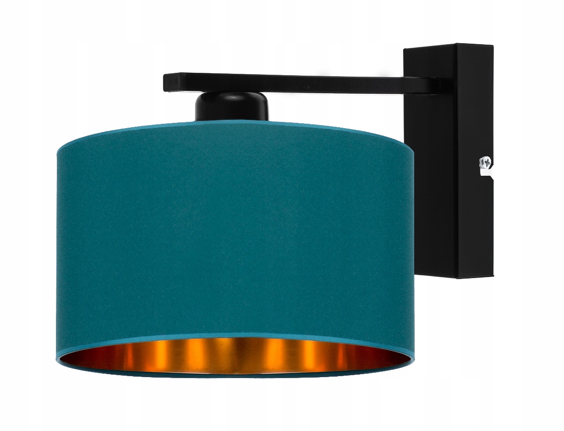

Lampa Kinkiet Ścienna Abażur Turkusowo - Złoty Led