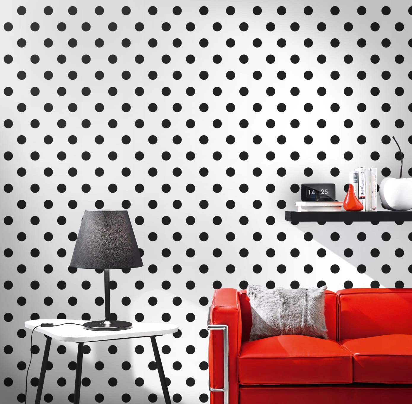 TAPETA WINYLOWA NA FLIZELINIE CZARNE GROCHY KROPKI Marka Erismann