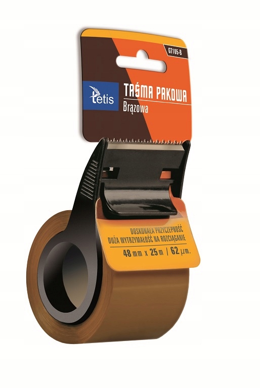 

Taśma pakowa Tetis 48mm 25m brązowa z obcinaczem