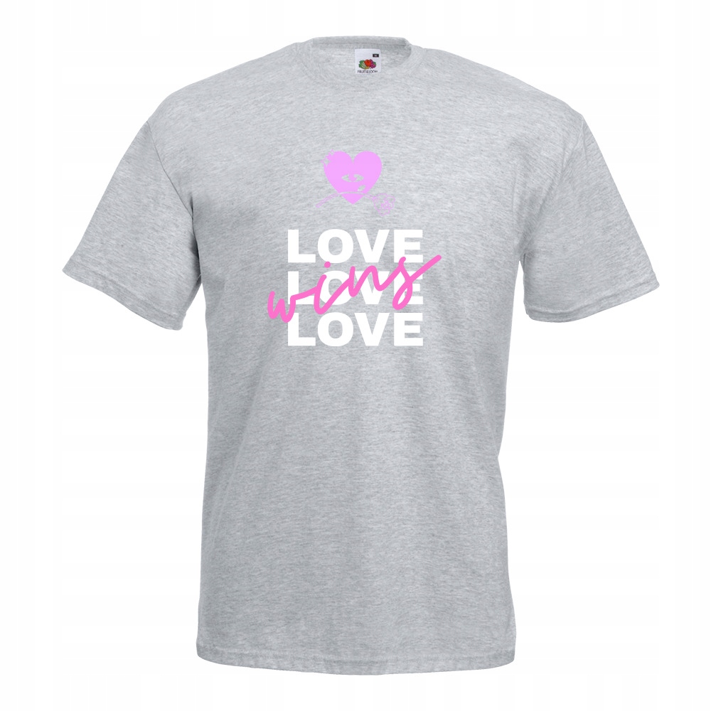 

Koszulka love wins miłość zwycięży M szara