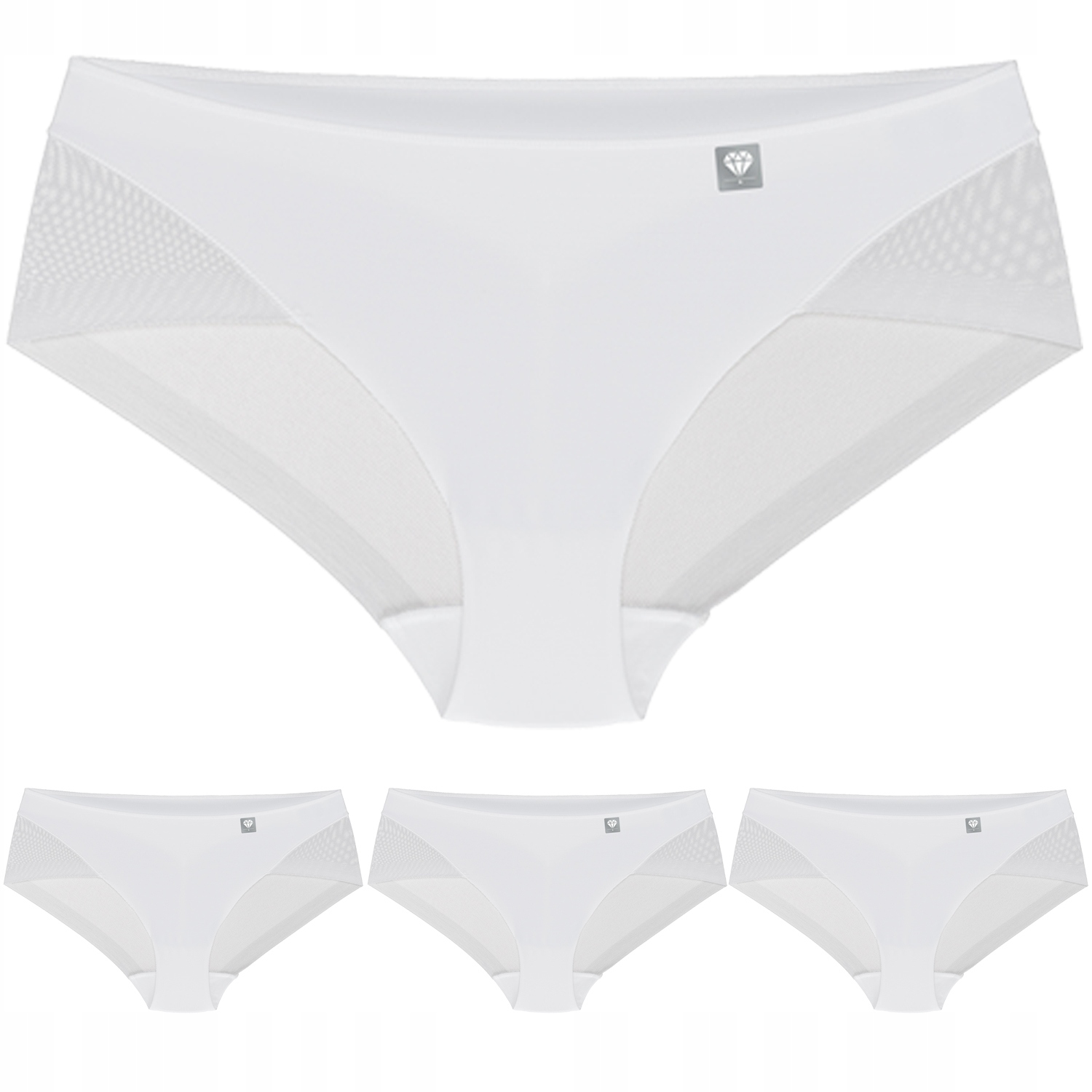 Wol-Bar Diamond 3517 3-pack bílý L Kalhotky kalhotky