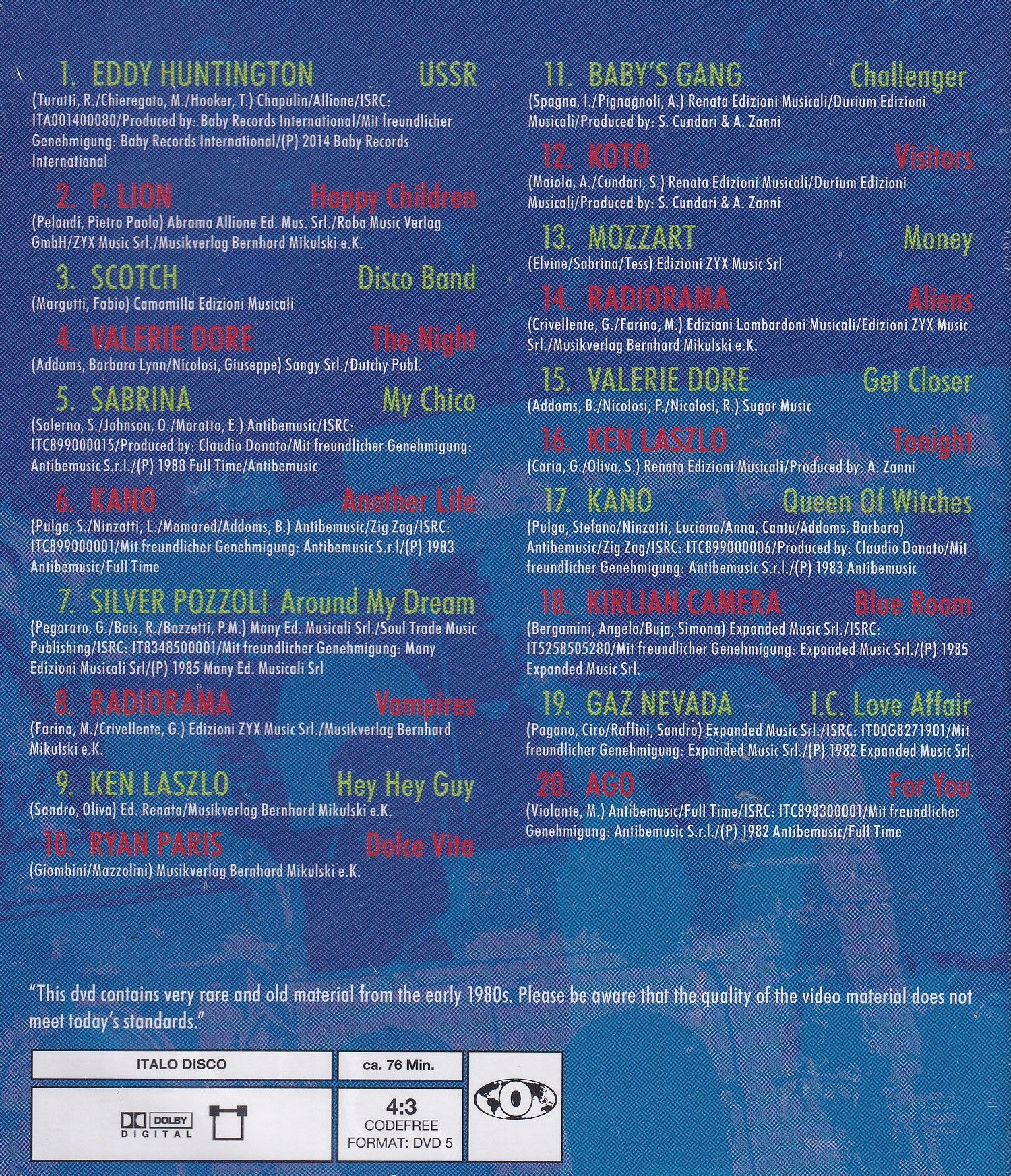 ITALO DISCO COLLECTION I LOVE ZYX 1 DVD VIDEOS OR. Wytwórnia ZYX Records