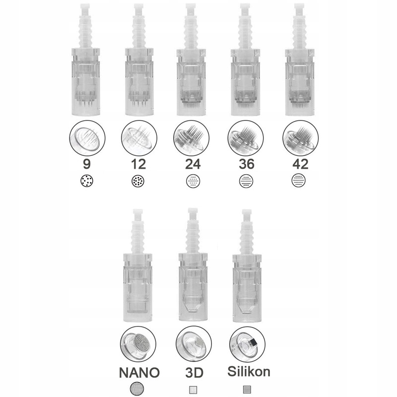 Kartridże 10 SZT Dermapen 9/12/24/36/42 Dr Pen Model MyM