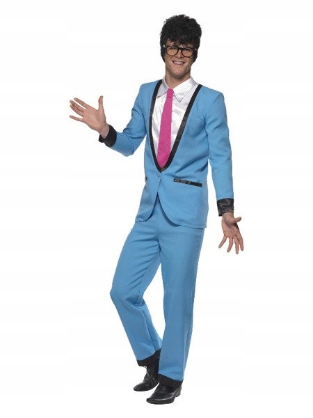 Kostým Teddy Boy 70. Léta Disco Modrý M