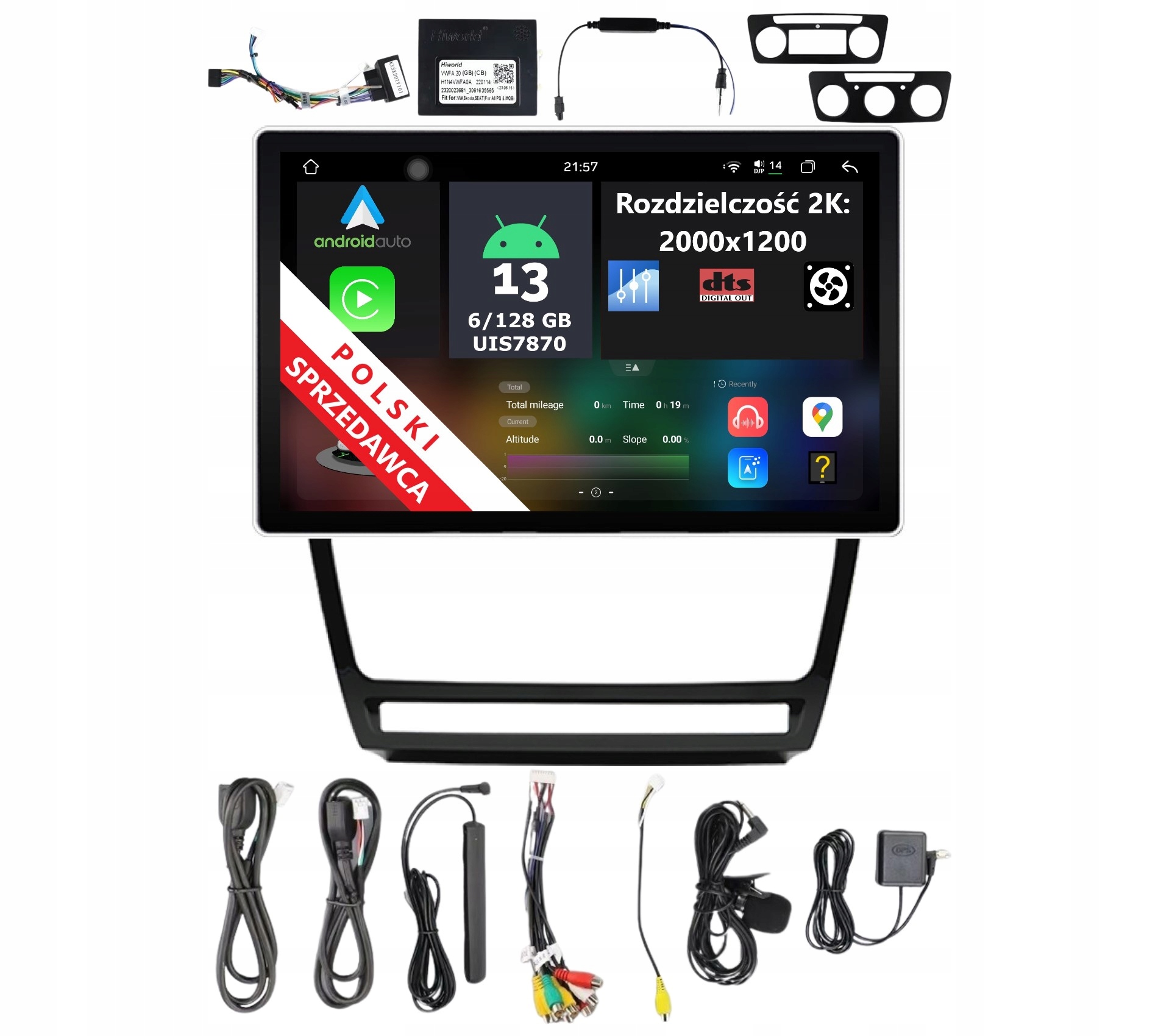 11,5" 2K Navigace Rádio 2DIN Android Skoda Octavia II 6 Gb Dsp Carplay Lte