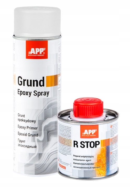 App R-stop antykorozyjny Podkład epoksydowy Spray App Jasnoszary