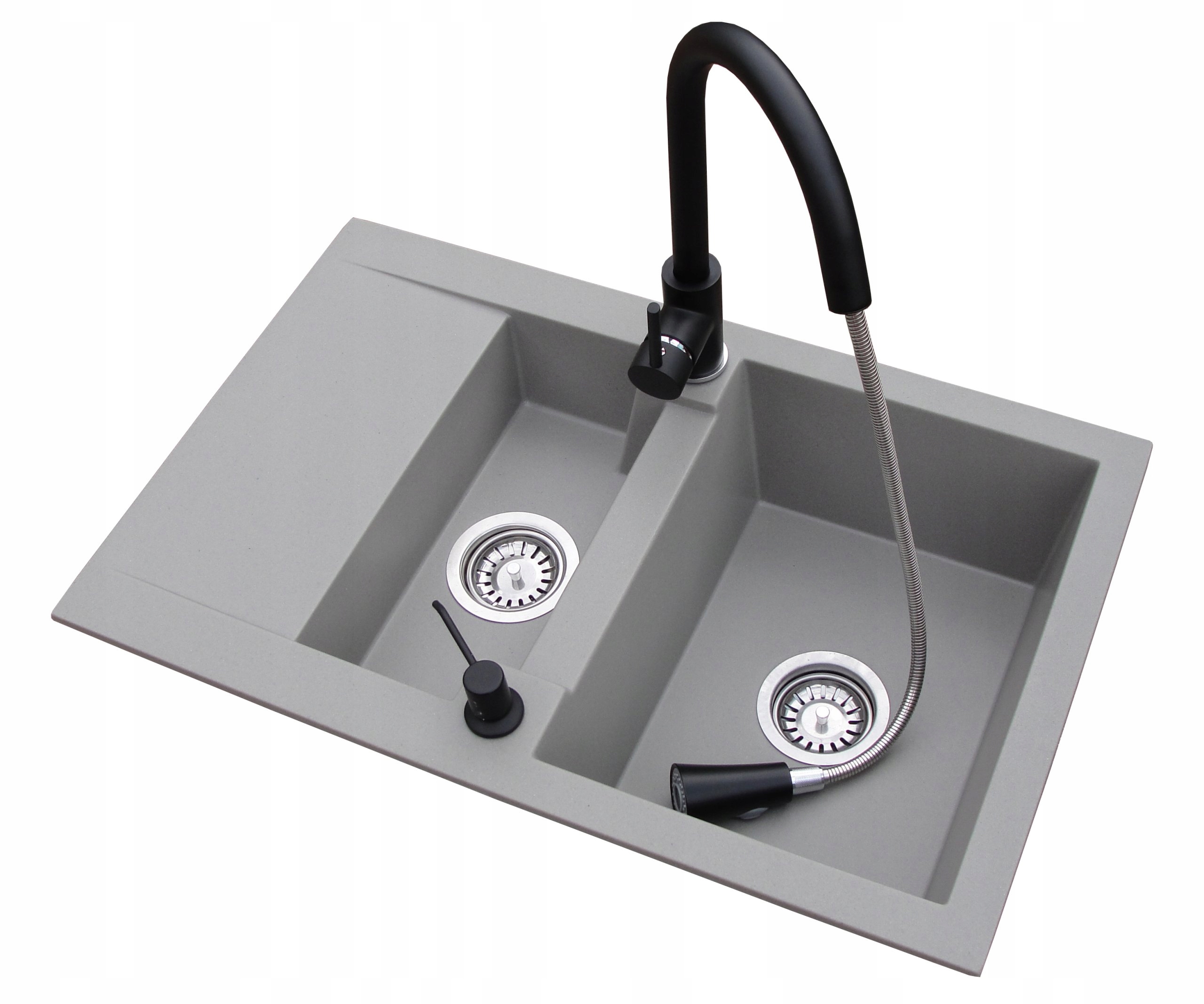 DOZOWNIK DO PŁYNÓW DLA ZLEW ZLEWOZMYWAK GRANITOWY Kolor pompki czarny