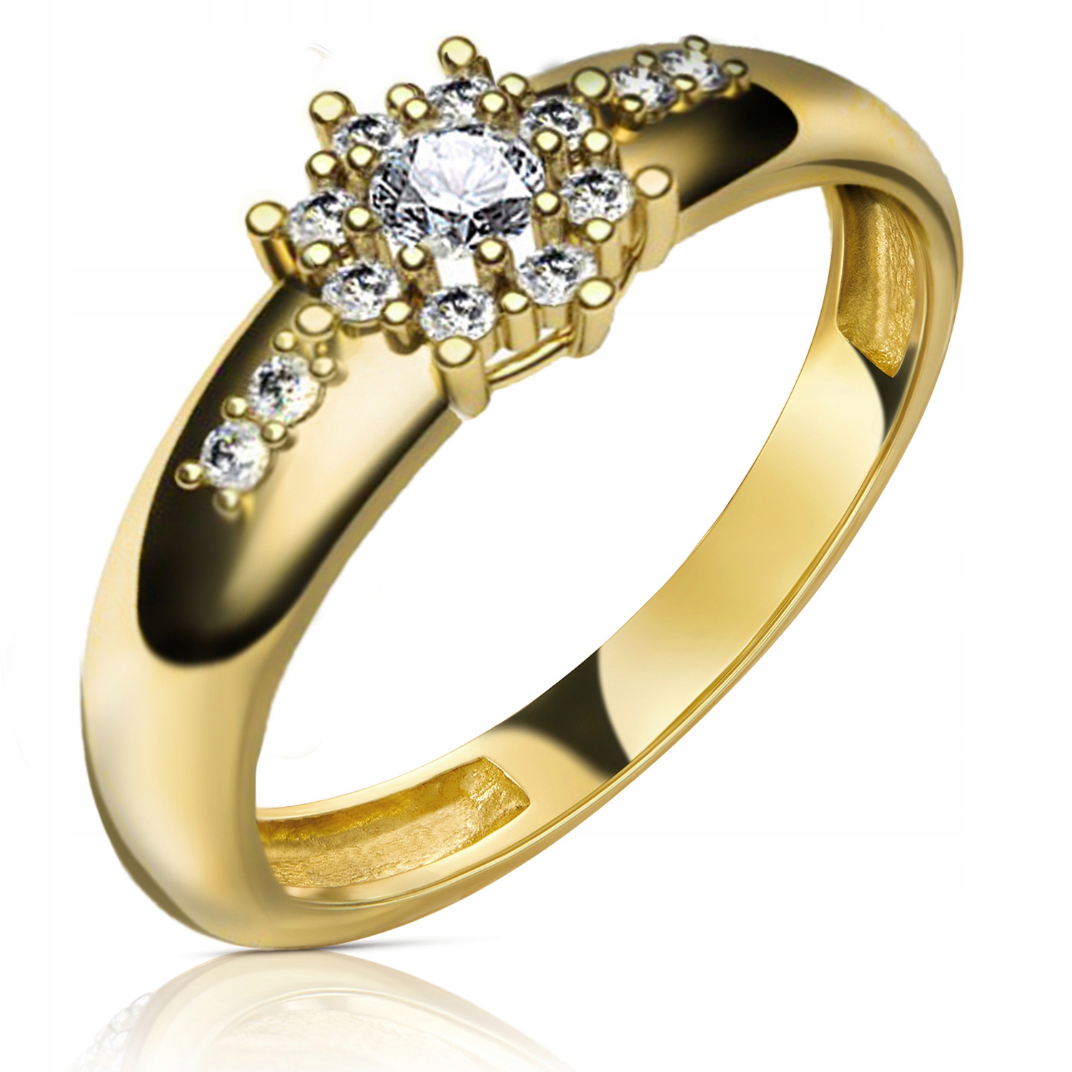 

Złoty Pierścionek Zaręczynowy 333 8K Cyrkonia r20