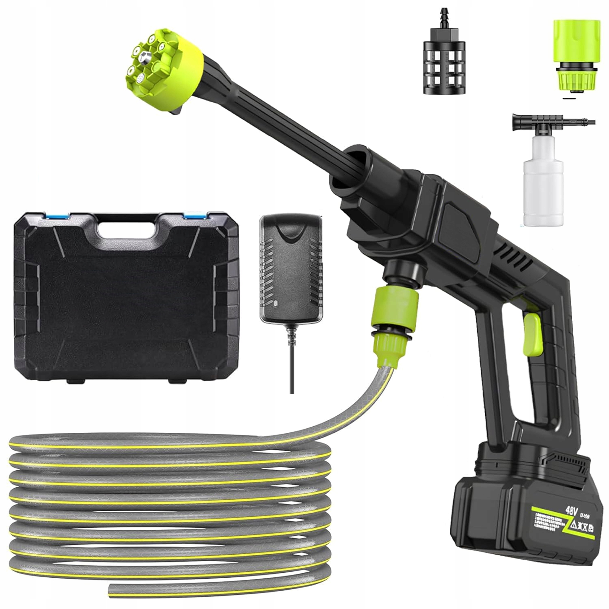 MYJKA CIŚNIENIOWA AKUMULATOROWA BEZPRZEWODOWA 48V 30 BAR 200W ZESTAW Model RC-K-1009