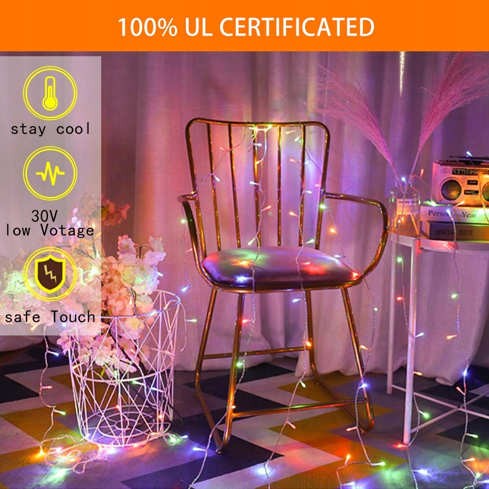 HOSPAOP Lampki Zewnętrzne Świąteczne 8 Trybów Grilanda Świetlna 320 LED — miniatura 6
