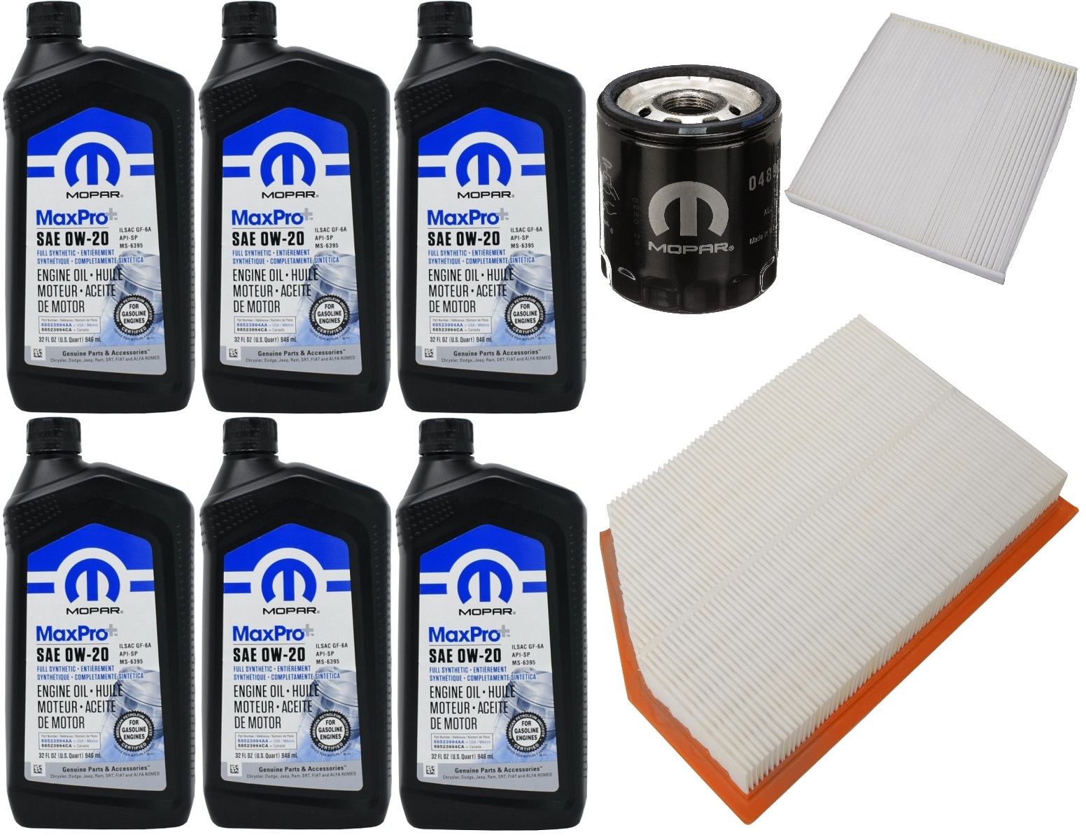 MOPAR 0W20 6L + FILTRY JEEP CHEROKEE 2.4 2014-2018