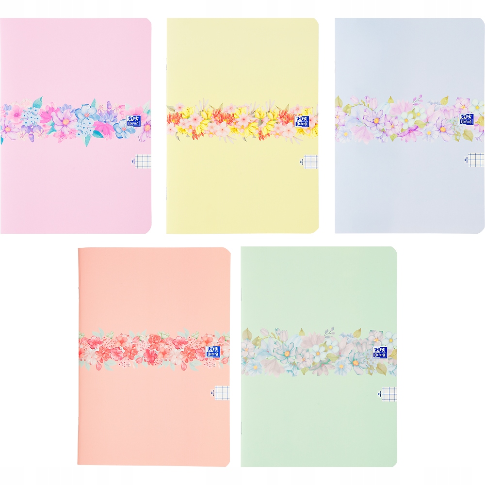 Zeszyt w kratkę A4 Oxford FLOWERS 60 kartek 1 szt Format A4