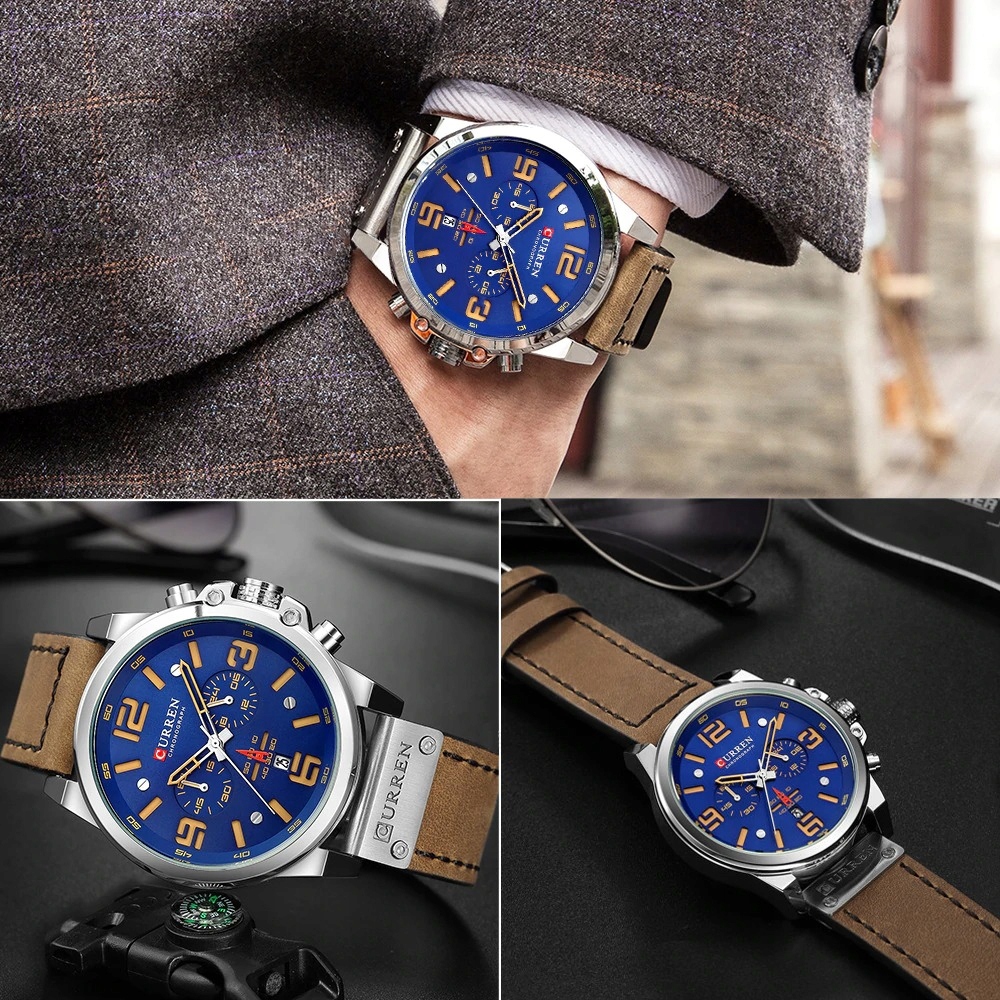 ZEGAREK MĘSKI CURREN KLASYCZNY ELEGANCKI CHRONOGRAF DATOWNIK 6 KOLORÓW Rodzaj analogowe