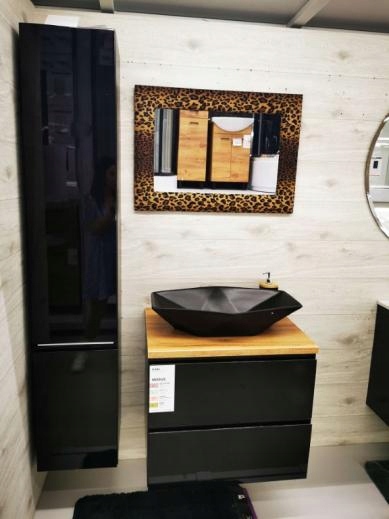 SZAFKA ŁAZIENKOWA 60 CM CZARNY POŁYSK WISZĄCA Kod producenta 5906365554927