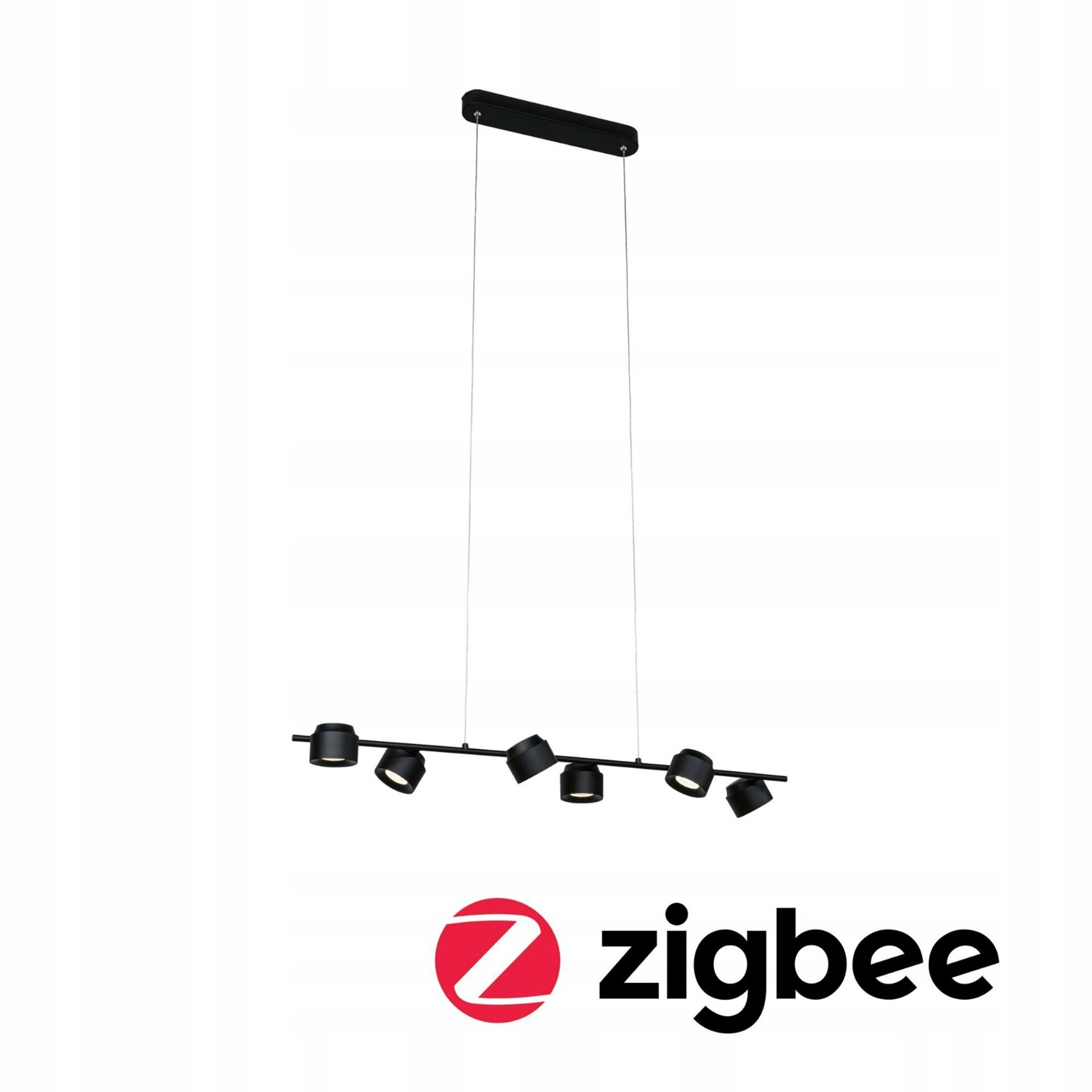 Paulmann Led závesné svietidlo Puric Pane 6x6W Zigbee, čierne, stmievateľné